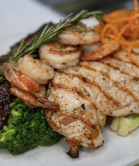 Grilled chicken and shrimp